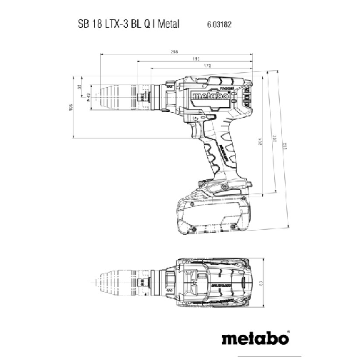 Taladro atornillador de percusión de batería SB 18 LTX-3 BL Q I Metal