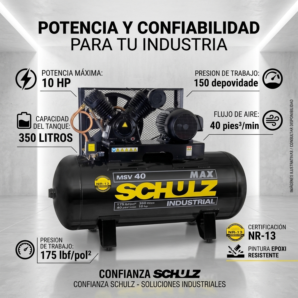 Compresor de Aire MSV-40MAX - 350L 10HP